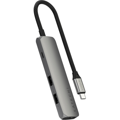 Satechi Slim USB-C 4-in-1 4K Multi-Port Adapter (Gray)