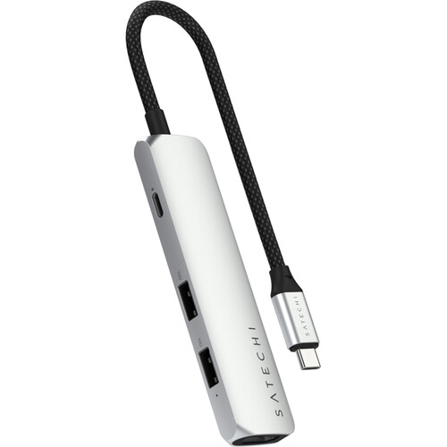 Satechi Slim USB-C 4-in-1 4K Multi-Port Adapter (Silver)