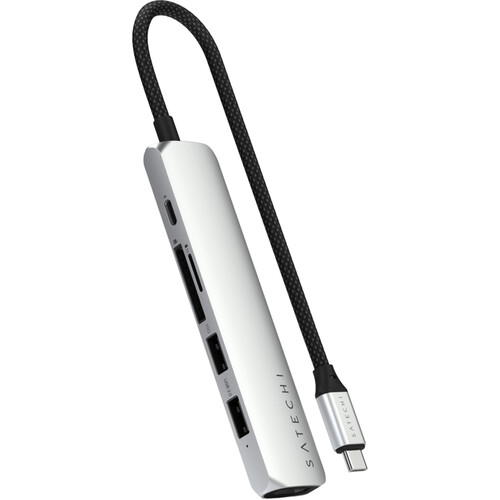 Satechi Slim USB-C 6-in-1 Multi-Port Adapter (Silver)