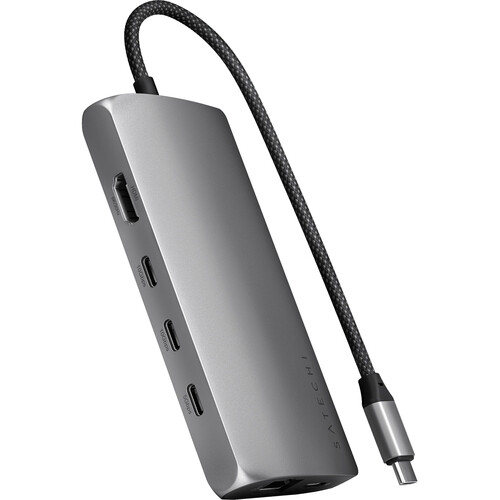 Satechi USB-C Multi-Port 8K Adapter with Ethernet V3 (Gray)
