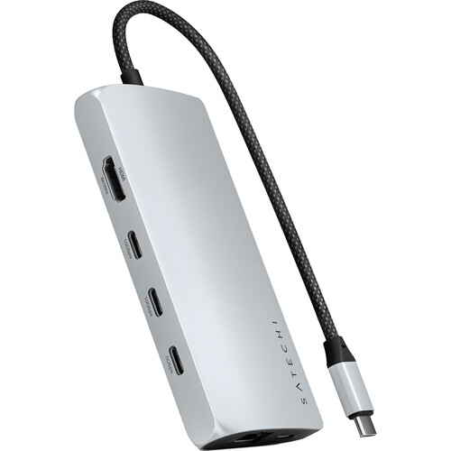 Satechi USB-C Multi-Port 8K Adapter with Ethernet V3 (Silver)