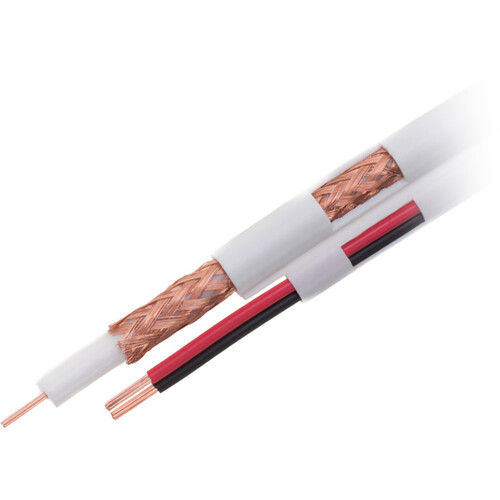 SatMaximum RG59 Coaxial Siamese Cable (500' White)