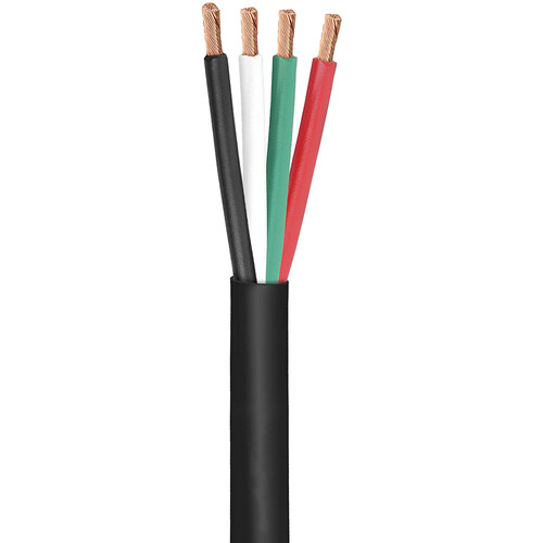 SatMaximum 16 AWG UV-Rated 4-Conductor Direct-Burial Outdoor Speaker Cable (Black 250')