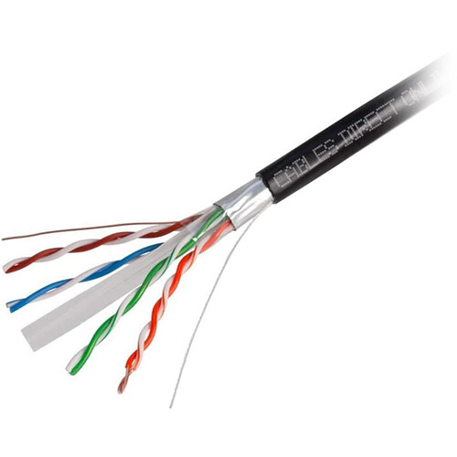 SatMaximum Cat 6 FTP Direct-Burial Outdoor Bulk Ethernet Cable (1000' Black)