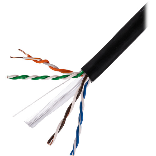 SatMaximum Cat 6 UTP Direct-Burial Outdoor Bulk Ethernet Cable (1000' Black)