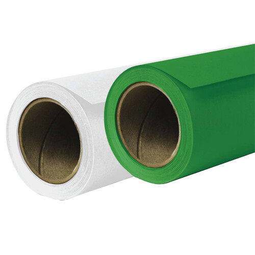 Savage 9 x 36' Background Paper (#66 Pure White #46 Tech Green 2-Pack)