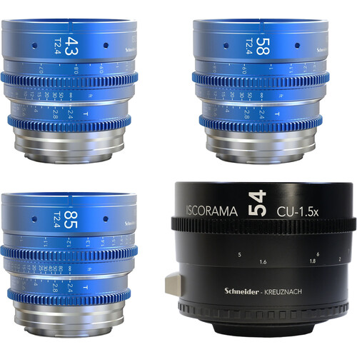 Schneider ISCO4all T2.4 3-Lens Kit with 1.5x Anamorphic Adapter (EF Mount)