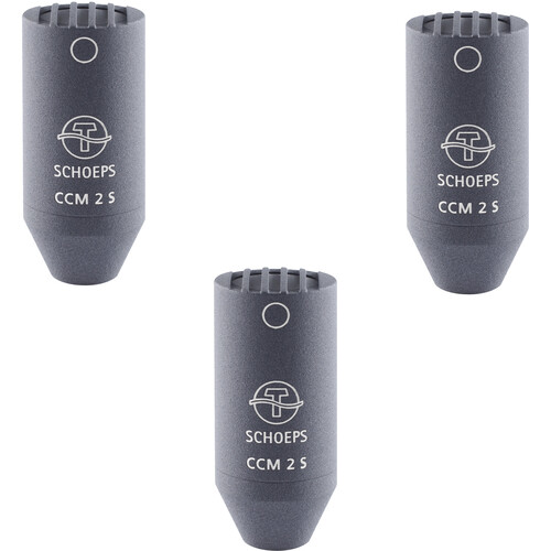 Schoeps CCM 2S LG MT Omnidirectional Compact Microphones with LEMO Connector (Matte Gray Matched Trio)