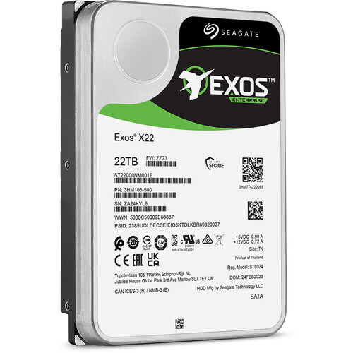 Seagate 22TB Exos X22 7200 rpm SATA III 6 Gb/s 3.5