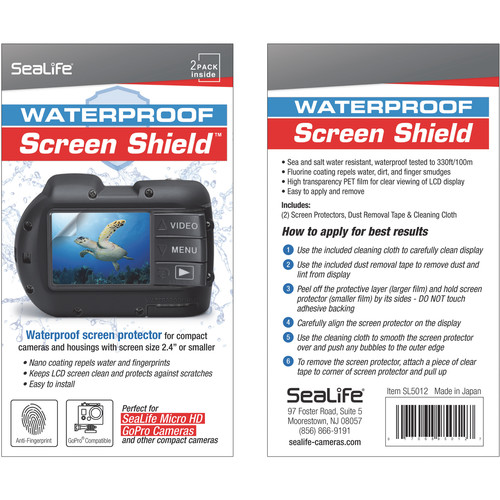 SeaLife Screen Shield for micro HD micro HD+ and GoPro Cameras (2-Pack)