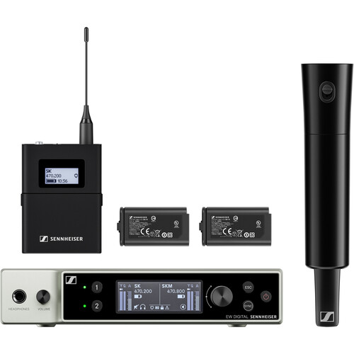 Sennheiser EW-DX SK-SKM-S BASE SET Dual-Channel Digital Wireless System with Bodypack & Handheld Transmitters No Mics (Q1-9: 470 to 550 MHz)