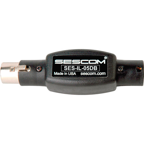 Sescom XLR Male to XLR Female In-Line Attenuator SES-IL-05DB B&H