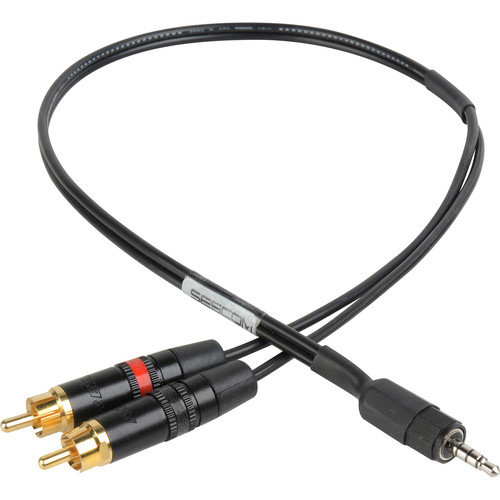 Sescom Stereo RCA to 3.5mm TRRS Plug Line to Mic Level Summing Cable for Mobile Devices (36