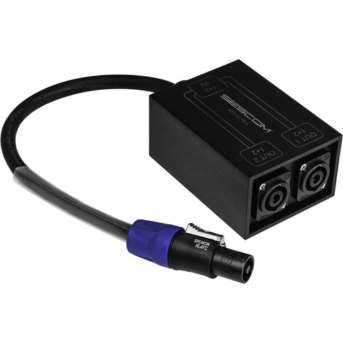 Sescom SpeakON Parallel Splitter Audio Box NL4 to Two NL4 with 1' Tail & Female 4-Pole Cable Connector