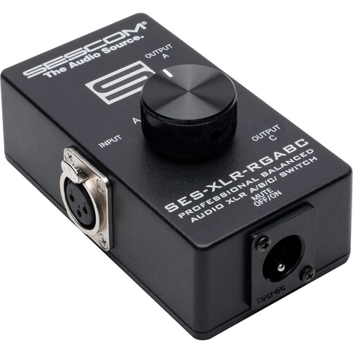Sescom Professional Balanced Audio Passive A/B/C Switch Reverse-Gender XLR Switcher