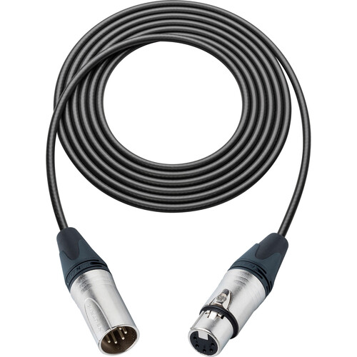 Sescom 5-Pin XLR Male to 5-Pin XLR Female Belden Star Quad Mic Cable (3')