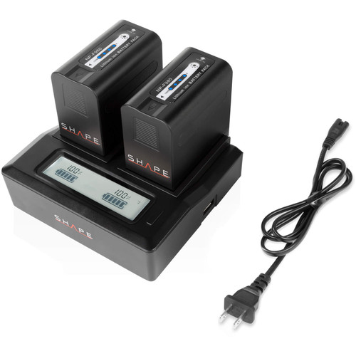 SHAPE NP-F980 Dual Charger with Two 6600mAh Lithium-Ion Batteries