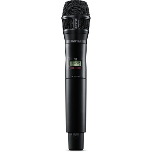 Shure AD2/N8SB Digital Handheld Wireless Microphone Transmitter with Nexadyne 8/S Supercardioid Capsule (G57: 470 to 608 + 614 to 616 MHz Black)