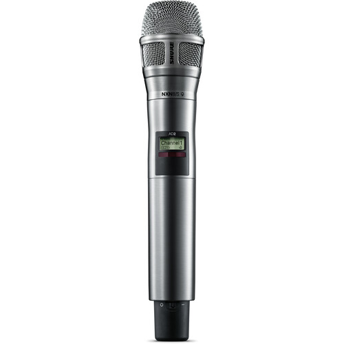 Shure AD2/N8SN Digital Handheld Wireless Microphone Transmitter with Nexadyne 8/S Supercardioid Capsule (G57: 470 to 608 + 614 to 616 MHz Nickel)