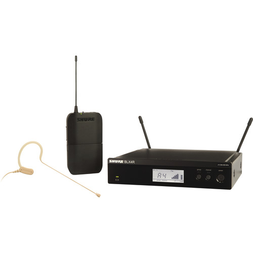 Shure BLX14R/MX53 Rackmount Wireless Omni Earset Microphone System (H11: 572 to 596 MHz)