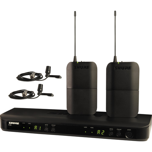 Shure BLX188/CVL Dual-Channel Wireless Cardioid Lavalier Microphone System (J11: 596 to 616 MHz)