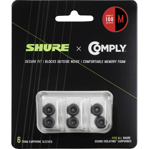 Shure 100 Series Comply Foam Sleeves for Shure Earphones (Medium 3 Pair)