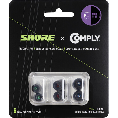 Shure P Series Comply Foam Sleeves for Shure Earphones (S M L 1 Pair Each)
