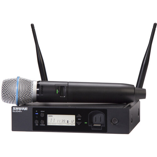 Shure GLXD24R+ Dual-Band Wireless Vocal Rack System with BETA 87A Microphone (Z3: 2.4 5.8 GHz)