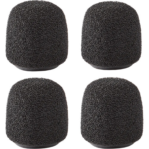 Shure Snap-Fit Foam Windscreen for Select Lavaliers (Black 4-Pack)