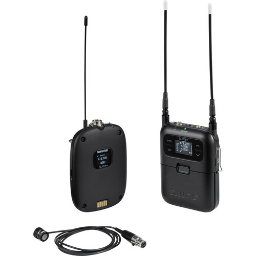 Shure SLXD15+/85M Digital Camera-Mount Wireless Low-Profile Cardioid Lavalier Microphone System (G57: 470 to 608 MHz)