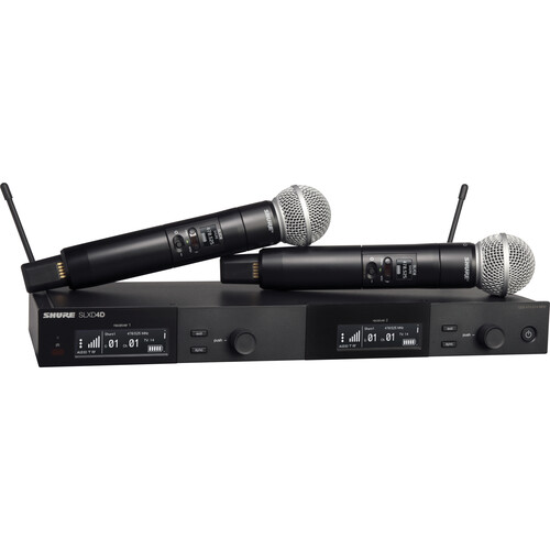 Shure SLXD24D/SM58 Dual-Channel Digital Wireless Handheld Microphone System with SM58 Capsules (H55: 514 to 558 MHz)