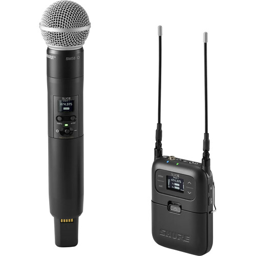 Shure SLXD25/SM58 Digital Camera-Mount Wireless Handheld Mic System with SM58 Capsule (G58: 470 to 514 MHz)