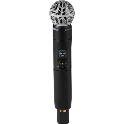 Shure SLXD2+ Digital Wireless Handheld Microphone Transmitter with SM58 Cardioid Capsule (TAA Compliant G57: 470 to 608 MHz)