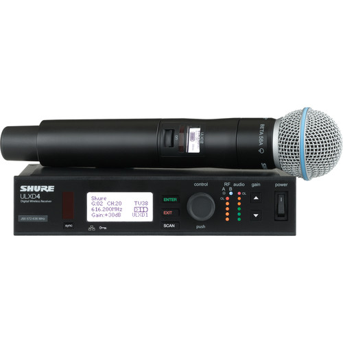Shure ULXD2 Digital Handheld Wireless Transmitter with Beta 58A Microphone