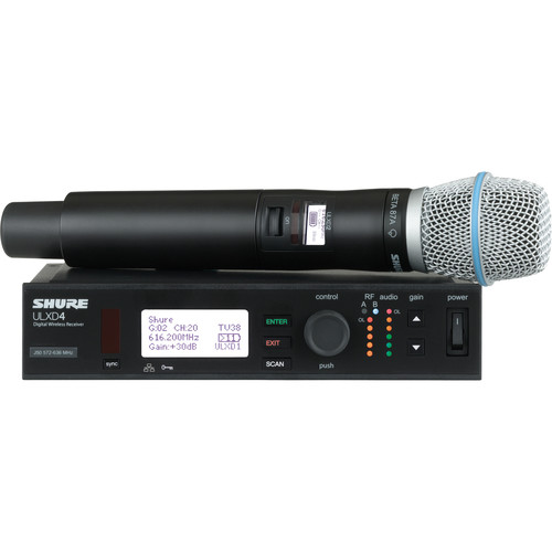 Shure ULXD2 Digital Handheld Wireless Transmitter with Beta 87A Microphone, G50 470-534 MHz Band