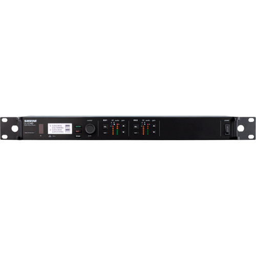 Shure ULXD4D-GV Dual-Channel Digital Wireless Receiver with Always-On Encryption (J50A: 572 to 608 + 614 to 616 MHz)