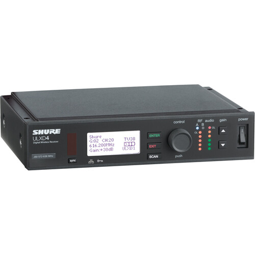 Shure ULXD4-GV Single-Channel Digital Wireless Receiver with Always-On Encryption (J50A: 572 to 608 + 614 to 616 MHz)