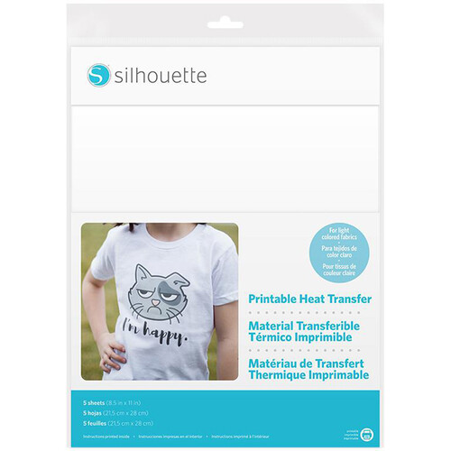 Silhouette Printable Heat Transfer Material for Light Fabrics (8.5 x 11