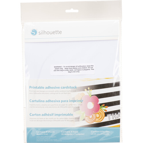 Silhouette Printable Adhesive Cardstock (8.5 x 11