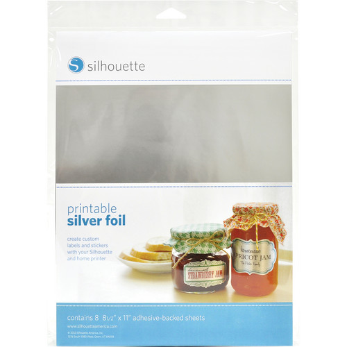 Silhouette Printable Adhesive Silver Foil (8.5 x 11