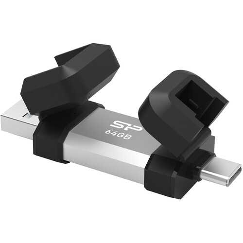 Silicon Power 64GB Mobile C51 USB 3.2 Gen 1 Flash Drive (Silver)