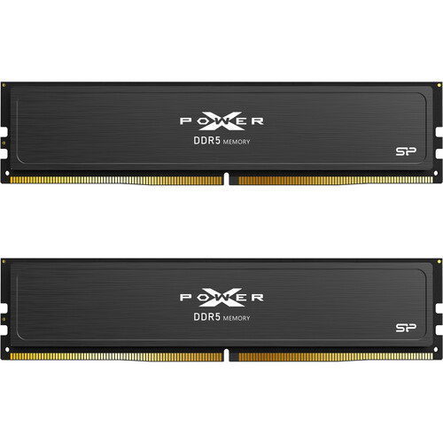 Silicon Power 64GB DDR5 6000 MHz UDIMM Memory Kit with Heat Sink (2 x 32GB Black)