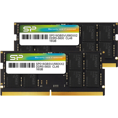 Silicon Power 32GB Laptop DDR5 5600 MHz SO-DIMM Memory Kit (2 x 16GB)