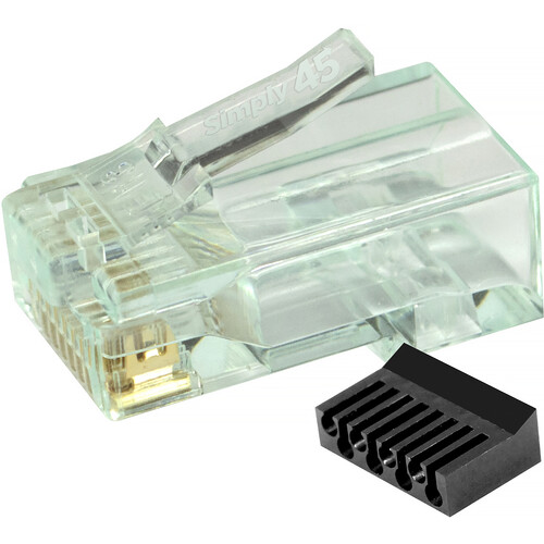 Simply45 Standard Cat6/6a RJ45 Modular Plug (Green Tint 20-Pack)