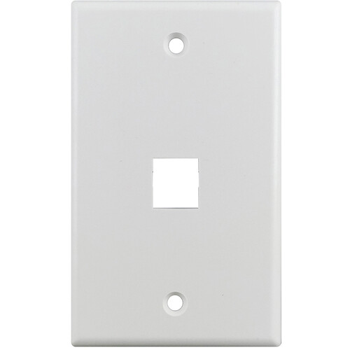 Simply45 S45-3201W 1-Port Single-Gang Keystone Wall Plate (White)