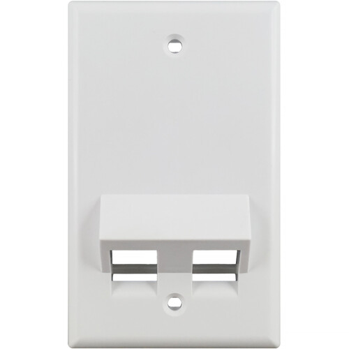 Simply45 S45-3202AW-25 2-Port Single-Gang Angled Keystone Wall Plate (Gloss White 25-Pack)