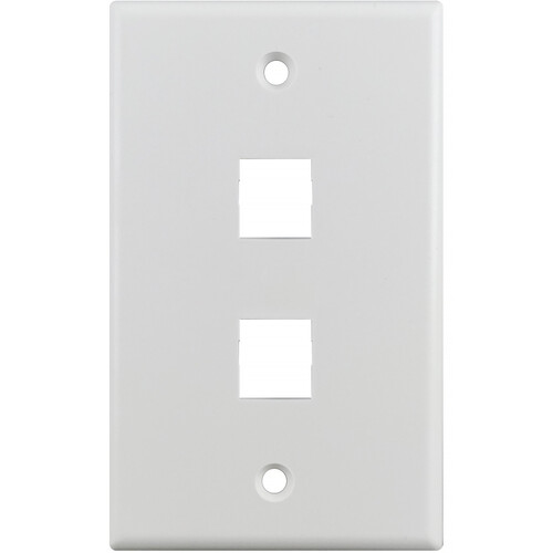 Simply45 S45-3202W-25 2-Port Single-Gang Keystone Wall Plate (White 25-Pack)