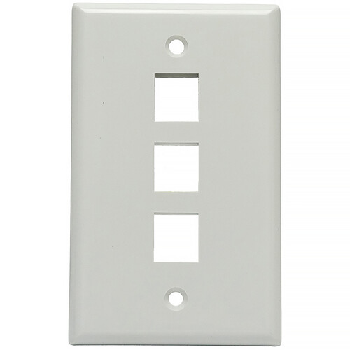 Simply45 3-Port Keystone Single-Gang Multimedia Wall Outlet (White)