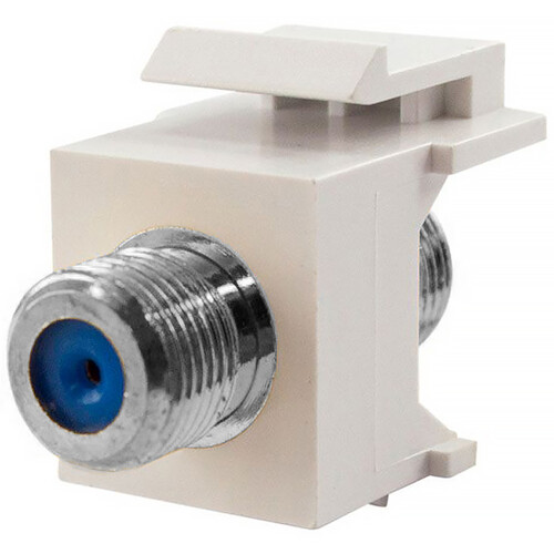Simply45 F-Connector 3 GHz Keystone Snap-In Inserts (White 25-Pack)