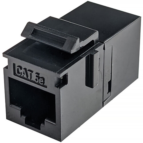 Simply45 Cat 5e Unshielded Keystone Feed-Thru Coupler (Black 25-Pack)